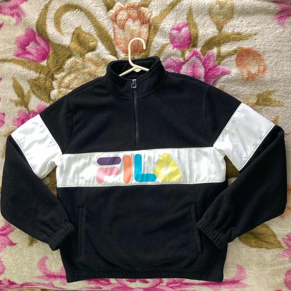 Fila Black and White Pullover Sweatshirt